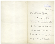 Winston Churchill Letter Signed as President of the Board of Trade in 1909